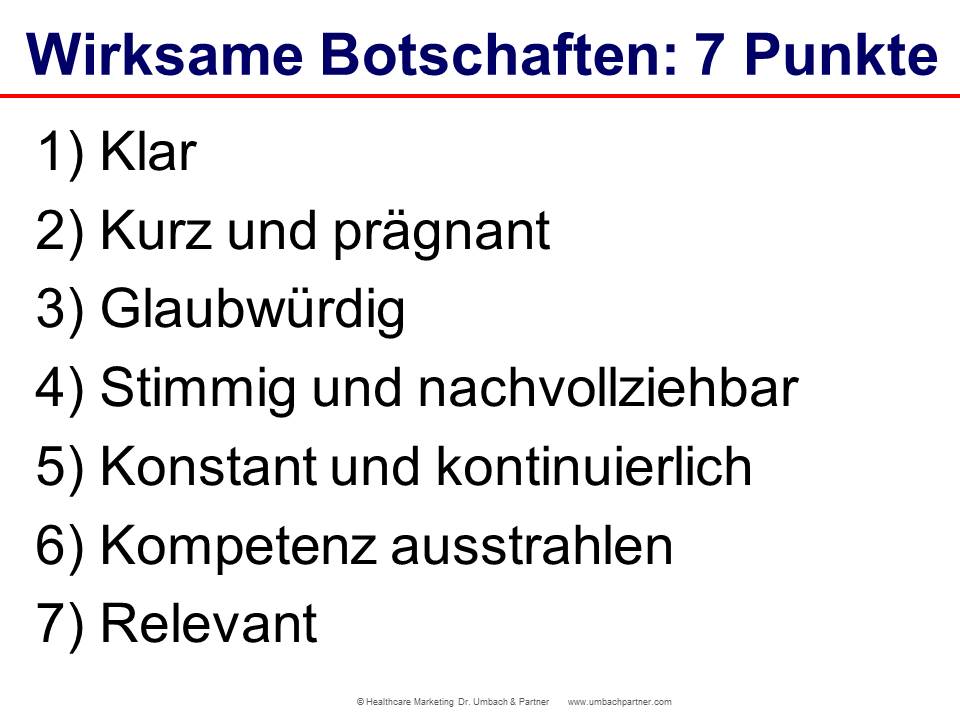Wirksame Botschaften, effektive Aussagen Wirksame Botschaften, effektive Aussagen